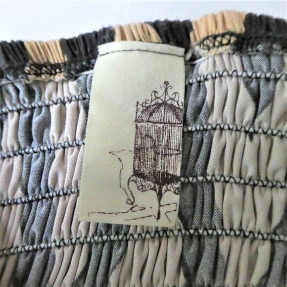 Francesca's Chevron Dress Smocked Strapless Bird S - Picture 6 of 8